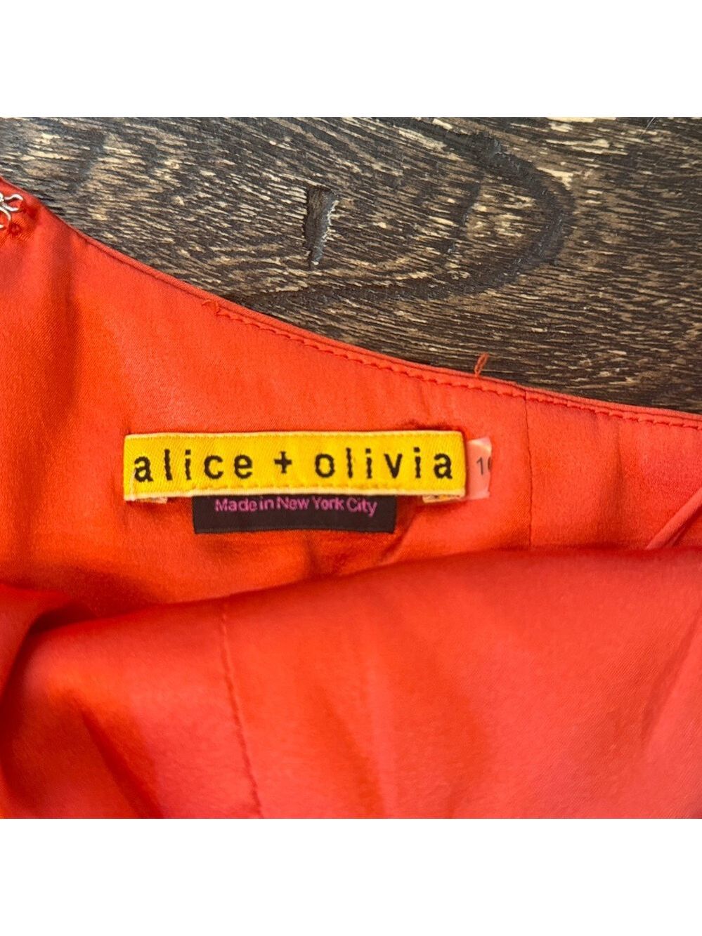 Alice + Olivia Vibrant Orange Silk One-Shoulder Draped Mini Dress Size 10 - Picture 6 of 8